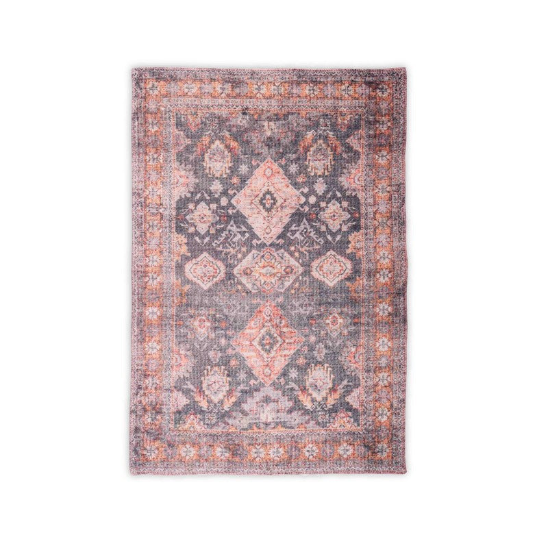Block Geometry Cotton Hand Woven Cotton Rug