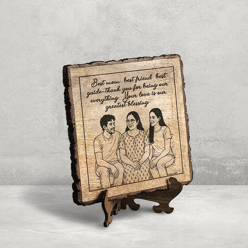 Best Mom Best Friend Best Guide Wood Showpiece - Square media 3