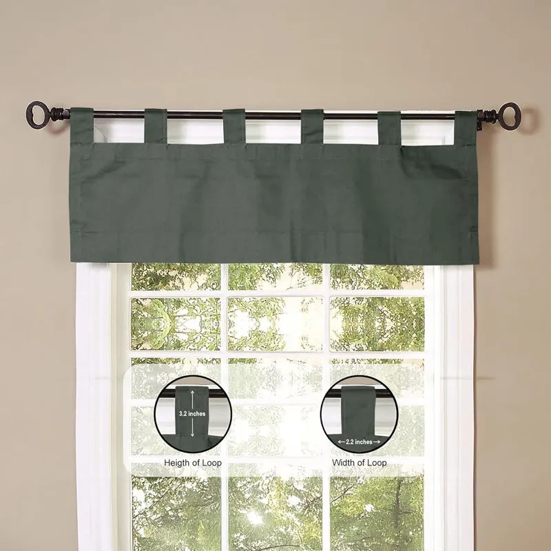 Tab Tale Flat Curtain Valance (Grey) - Set Of Two media 6