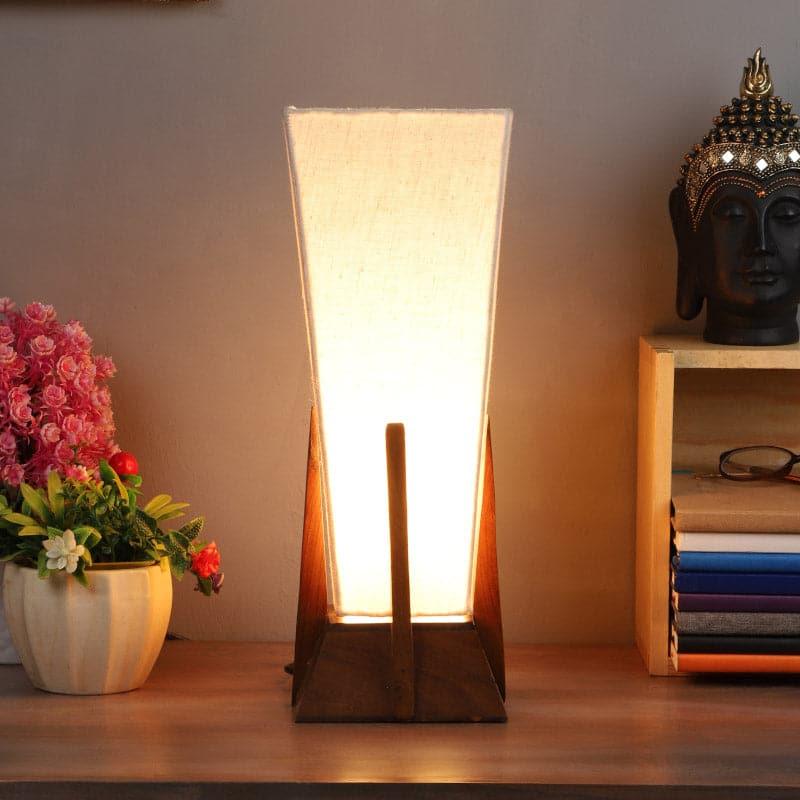 Lorelie Fabric Table Lamp - White,Brown