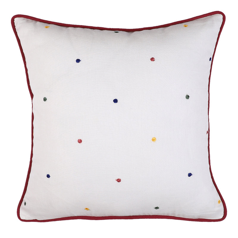 Dotti Charm Embroidered Cotton Cushion Cover - Set Of Two media 6