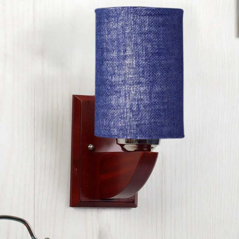 Sunburned Cylindrical Wooden Wall Lamp media 3