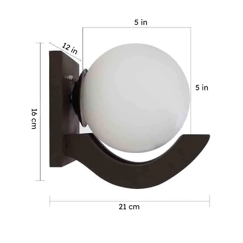 Moon Gooseneck Glass & Wooden Wall Lamp media 8
