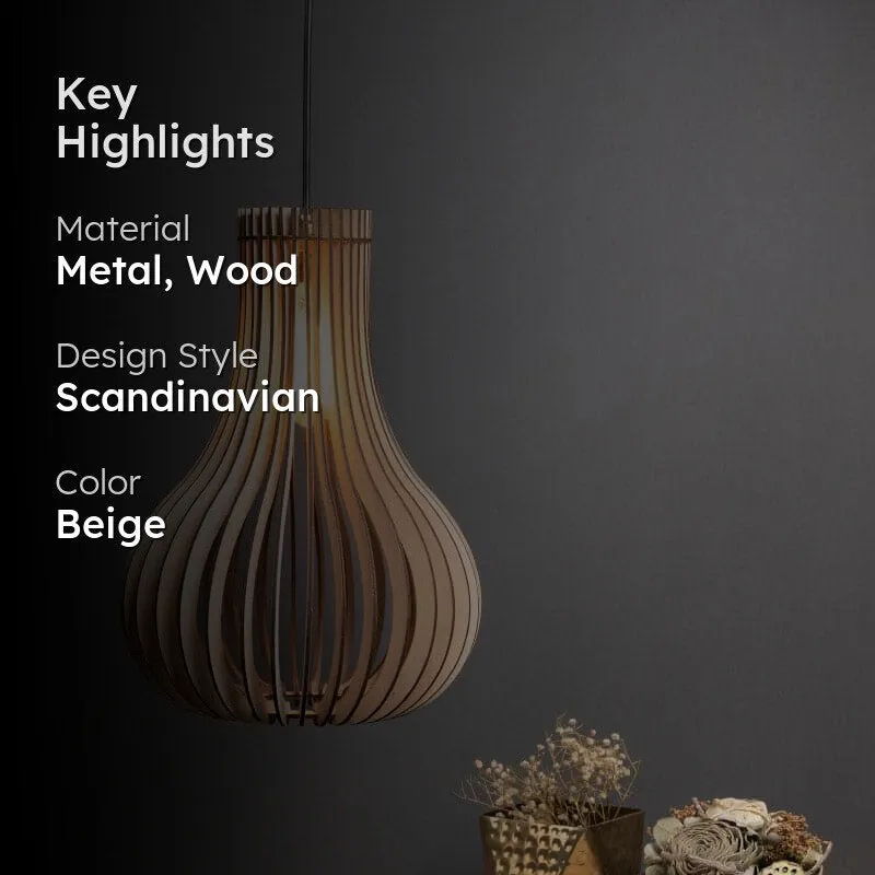 Hairi Wooden Ceiling Lamp media 2