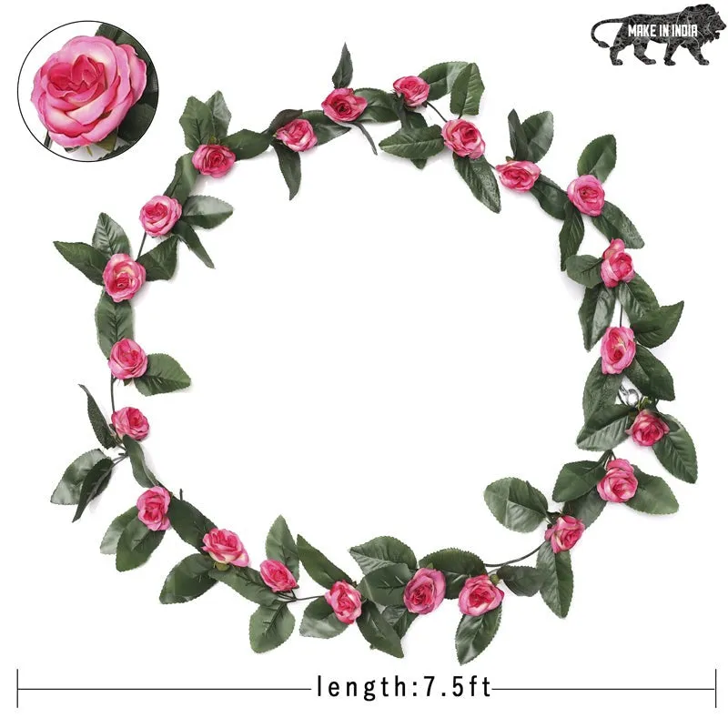 Fiora Artificial Velvet Rose Creeper (Dark Pink) Set of Five media 6