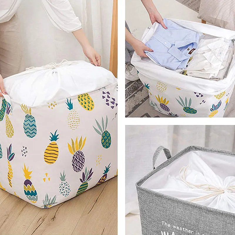 Linen Geometry Laundry Basket media 7