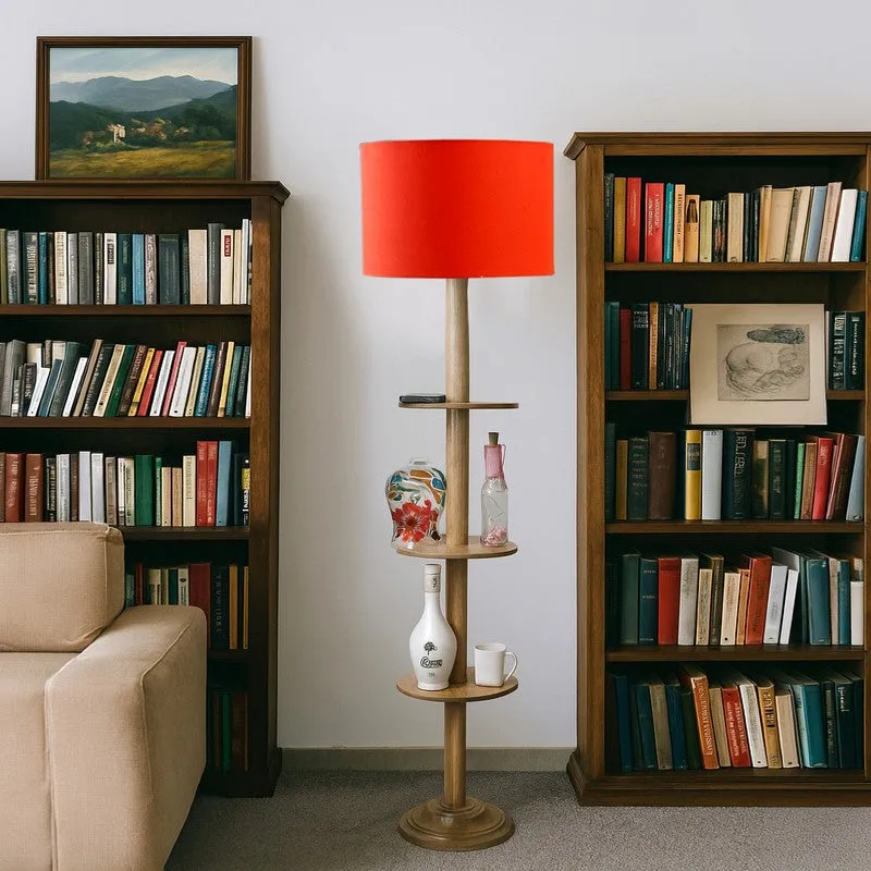 LumiCrate Tower Wooden Floor Lamp - Orange media 3