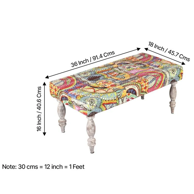 Dervon Sheesham Wooden Bench with Stools (Multicolor) - Three Piece Set media 11