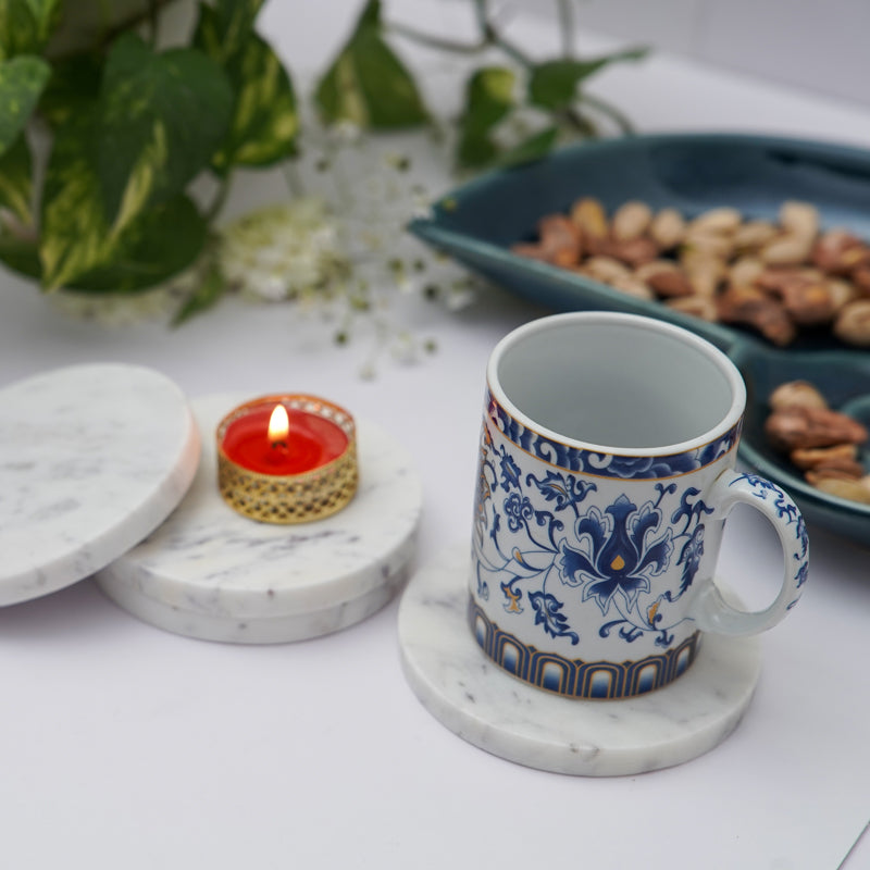 Bruna Round Marble Coaster - Set Of Four