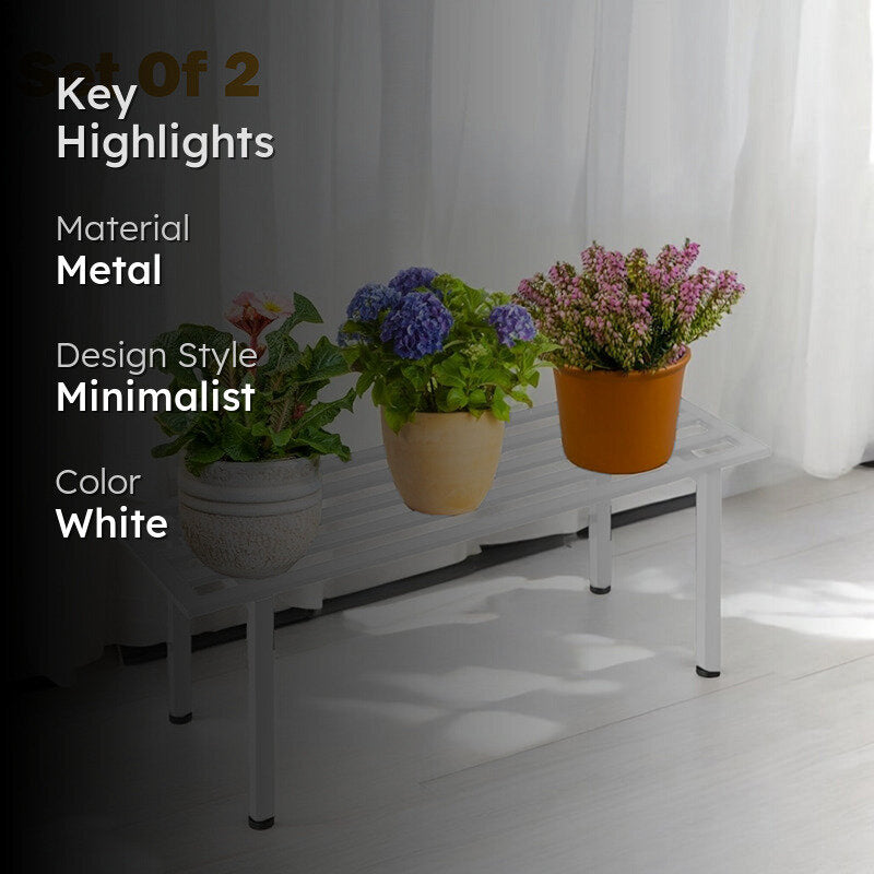 Planar Metal Planter (White) - Set Of Two media 2