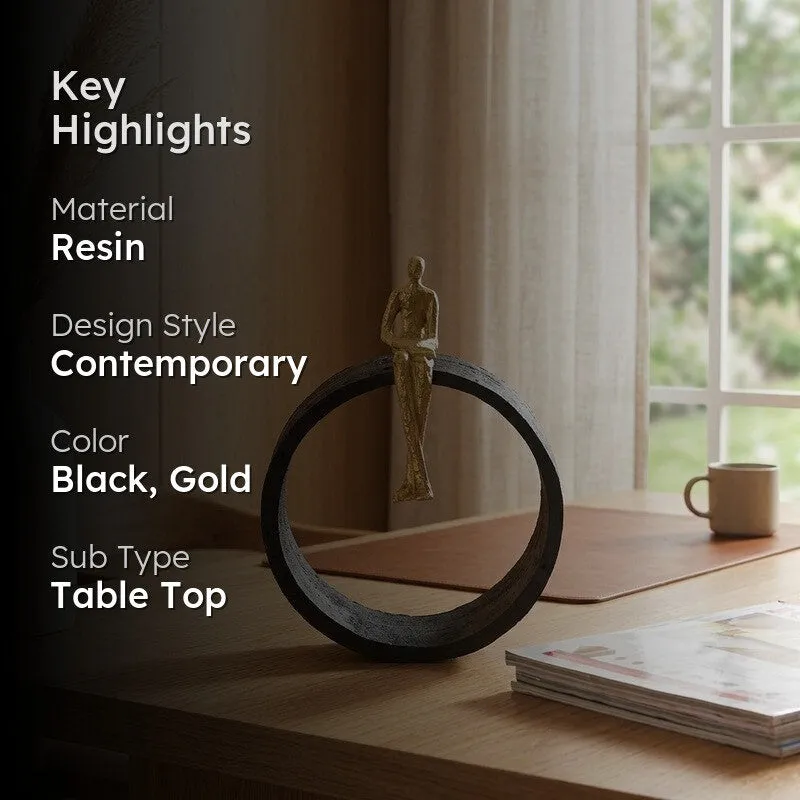 Veloura Curve Gold Figure Resin Showpiece media 2