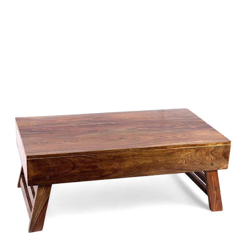 Arvion Sheesham Wooden Center Table - Light Brown media 5