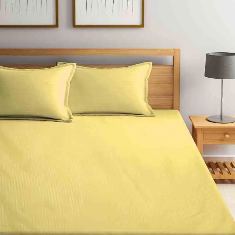 Striped Wonder Bedsheet (Yellow) - 130 GSM media 1