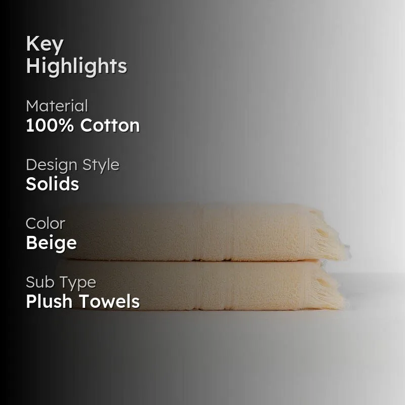 Micro Cotton LuxeDry Soothe Hand Towel (Beige) - Set Of Two media 2