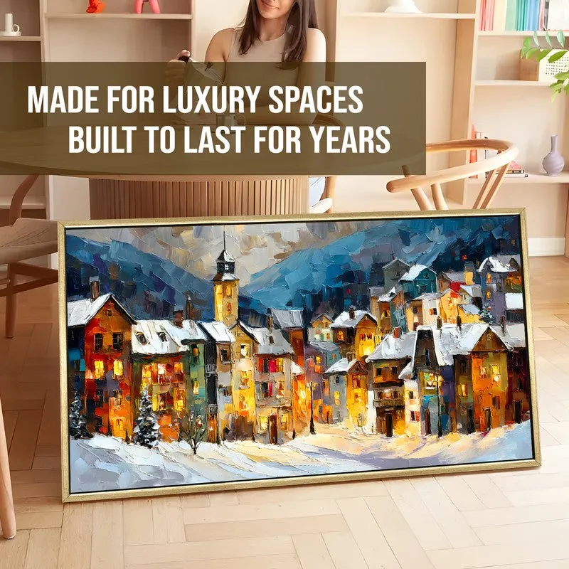 Amber Dusk Canvas Wall Painting With Frame media 5