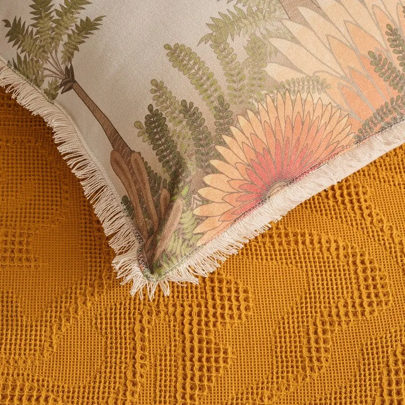 Solid Calm Cotton Bedcover (Yellow) (350 Gsm) - Two Piece Set media 4