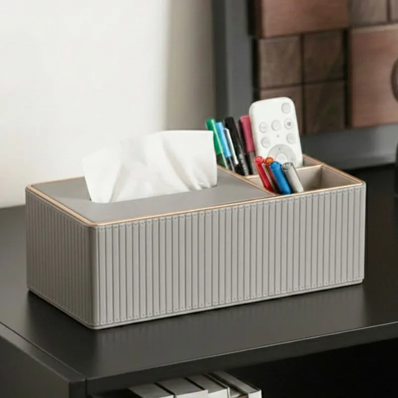 AarviDecor Ribline Faux Leather Tissue Holder media 1