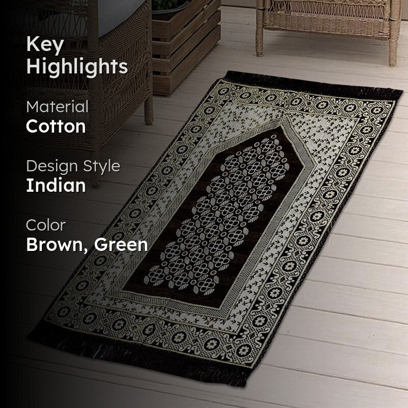 Path Perfect Cotton Runner Rug - Brown & Green media 2