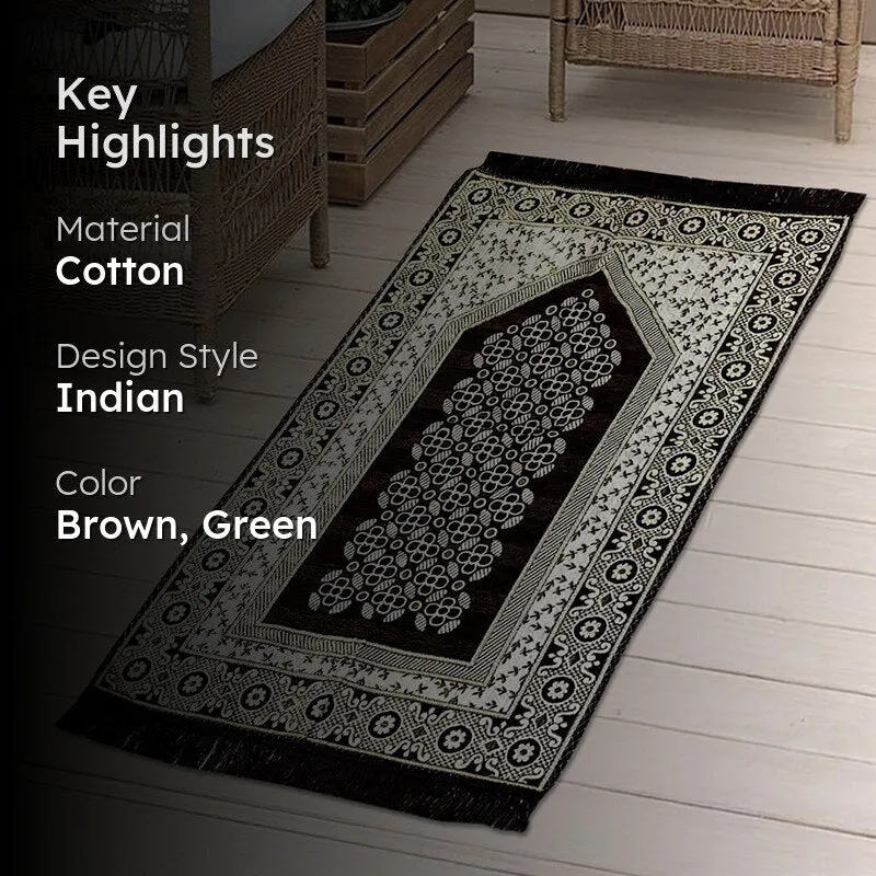 Path Perfect Cotton Runner Rug - Brown & Green media 2