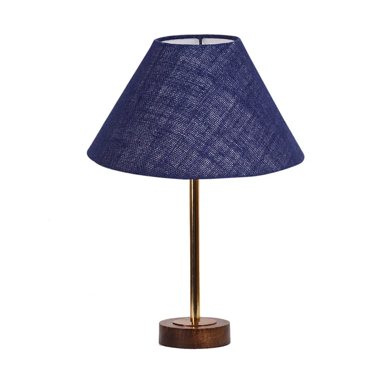 Sienna II Rodin Wooden Table Lamp - Blue,Gold,Brown media 4