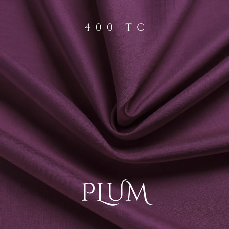 Moonweave Solid Cotton Bedsheet (Eggplant Purple) - 400 TC media 6
