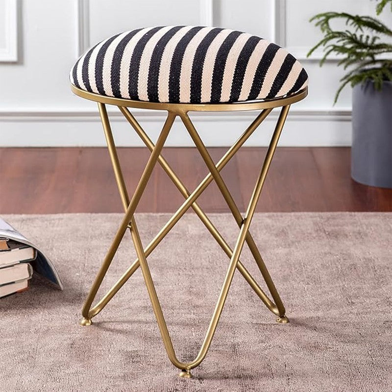 Jada Velvet Stool (Black & White) - Set Of Two media 4