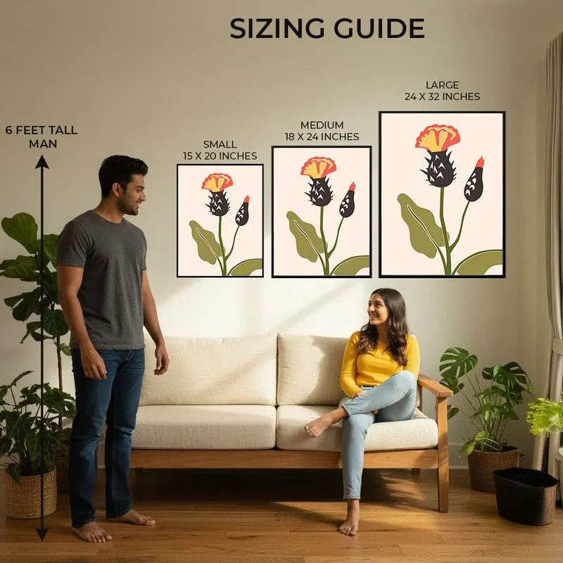 Floral Symphony Archival Canvas Wall Art - Black Frame media 9