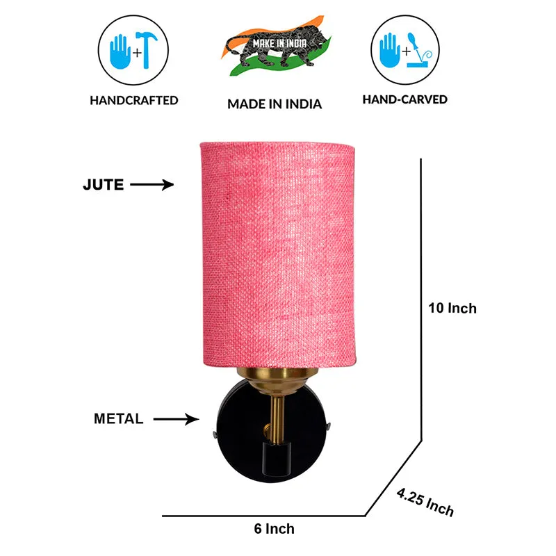 Sienna Sleek Jute Wall Lamp - Pink media 6