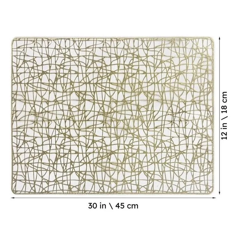 Auralin Golden Rectangle PVC Table Mats - Set Of Four media 6