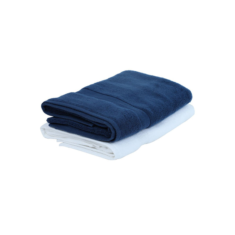 Miorah Bath Towel (Blue & White) - Set Of Two media 4