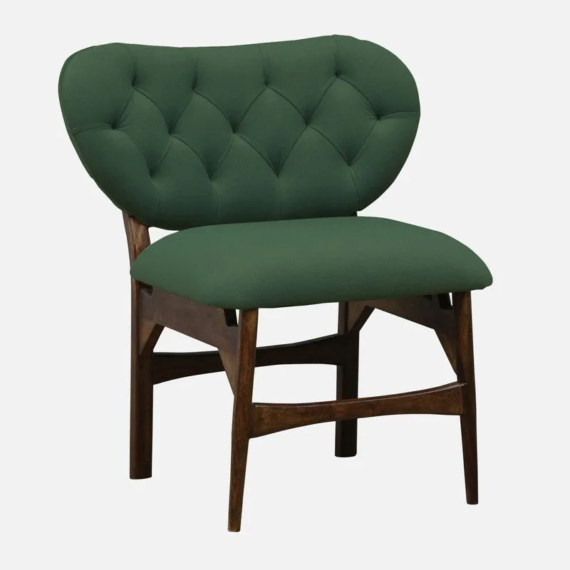 Racknest Rose Wood Accent Chair - Green media 4