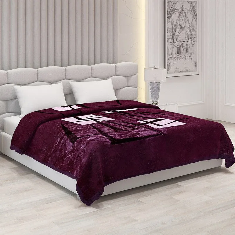 Monte Carlo Crimson Graphique Blanket (Purple) - 600 GSM media 1