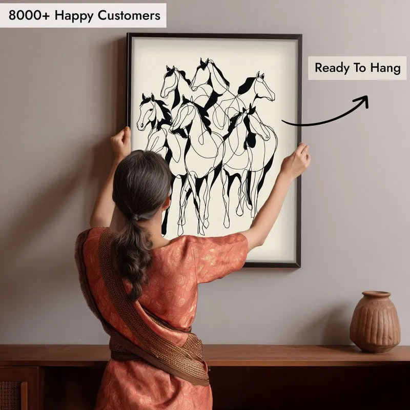 Horse in Harmony Wall Painting With Black Frame media 8