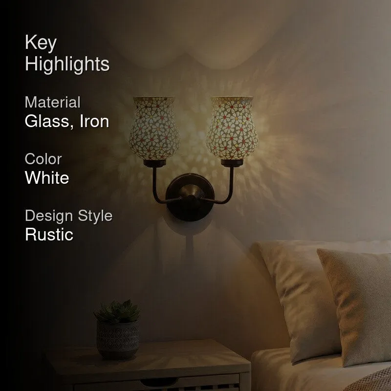 Mosaic Twin Ivory Dot Glass Wall Lamp - 2