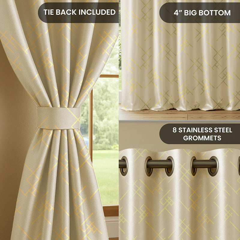 Urban Space Dusken Blackout Curtain - Beige media 5