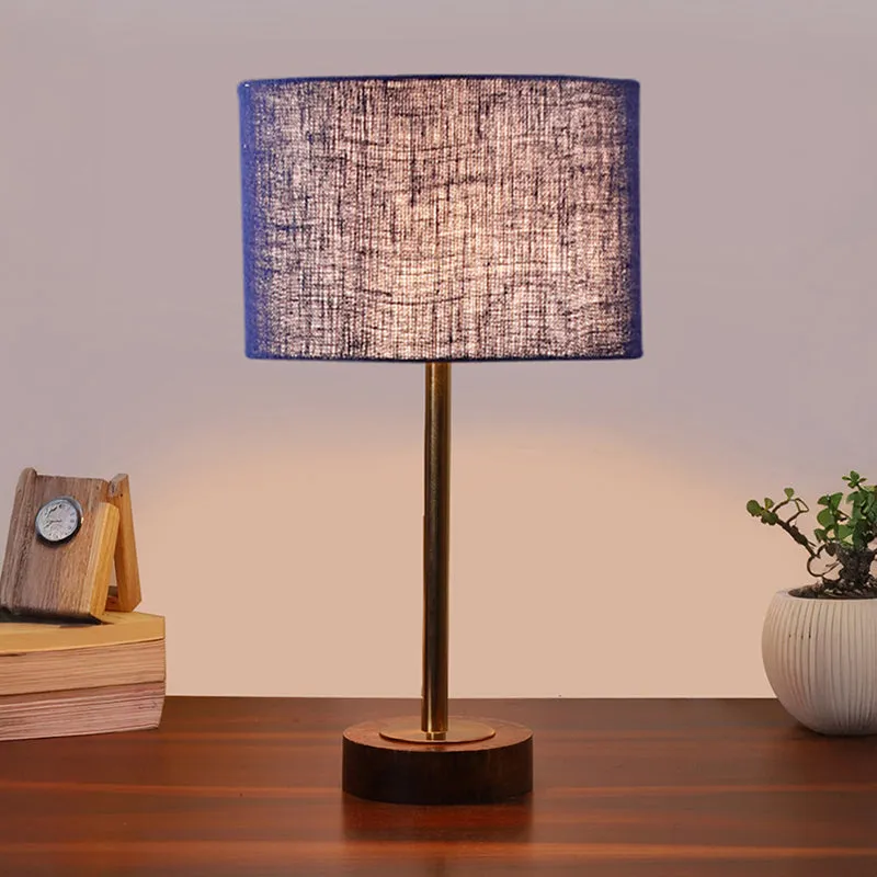 Sienna I Rodin Wooden Table Lamp - Blue,Gold,Brown media 2