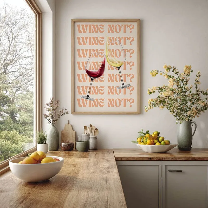 Wine Not Archival Canvas Wall Art - Brown media 5