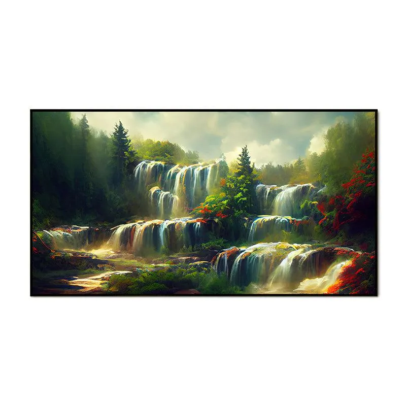 Enchanted Glades Landscape Canvas Wall Painting With Frame - Black media 4