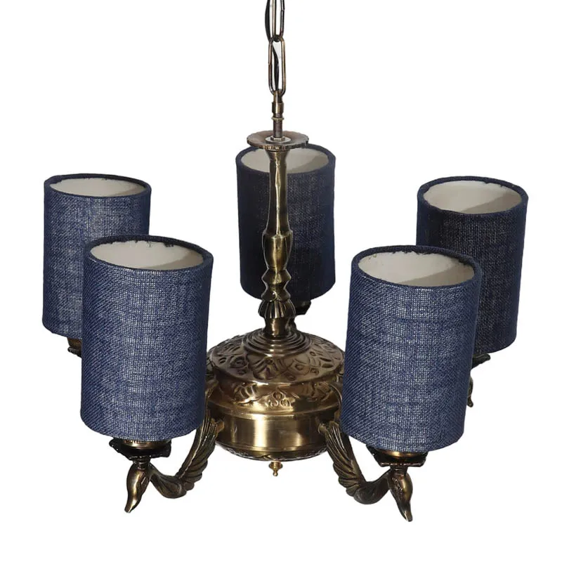 Amour Cylindrical Golden Antique Ceiling Lamp media 4