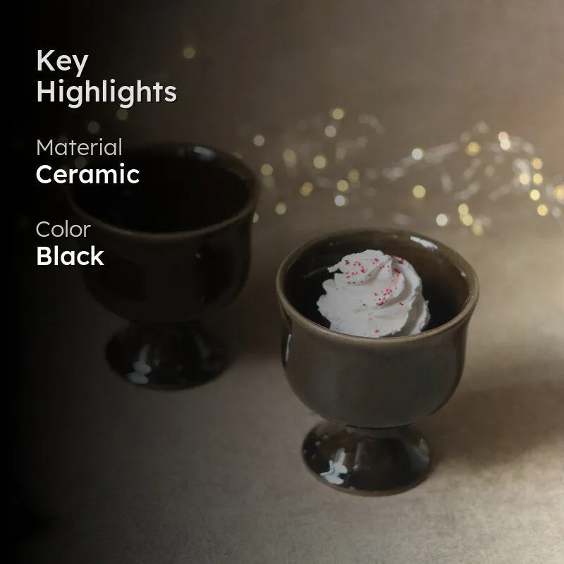 Alto Glossy Icecream Cup (180 ML) - Black media 2