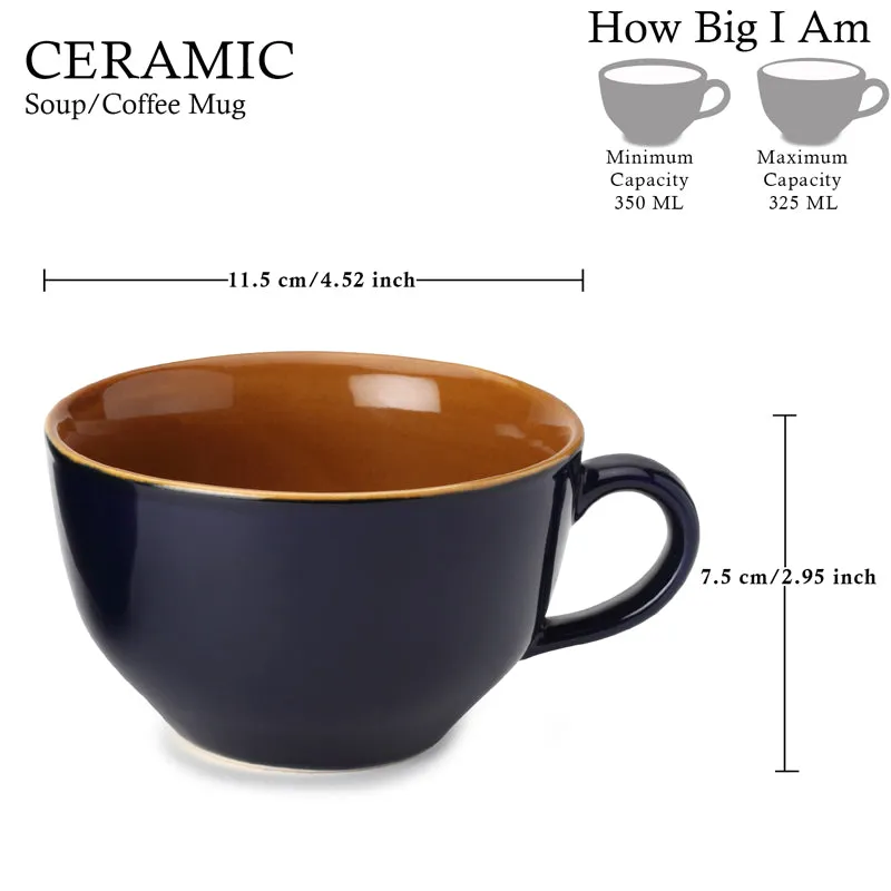 Ruby Ceramic Coffee Mug (350 mL Each/Royal Blue) - Set of Two media 6
