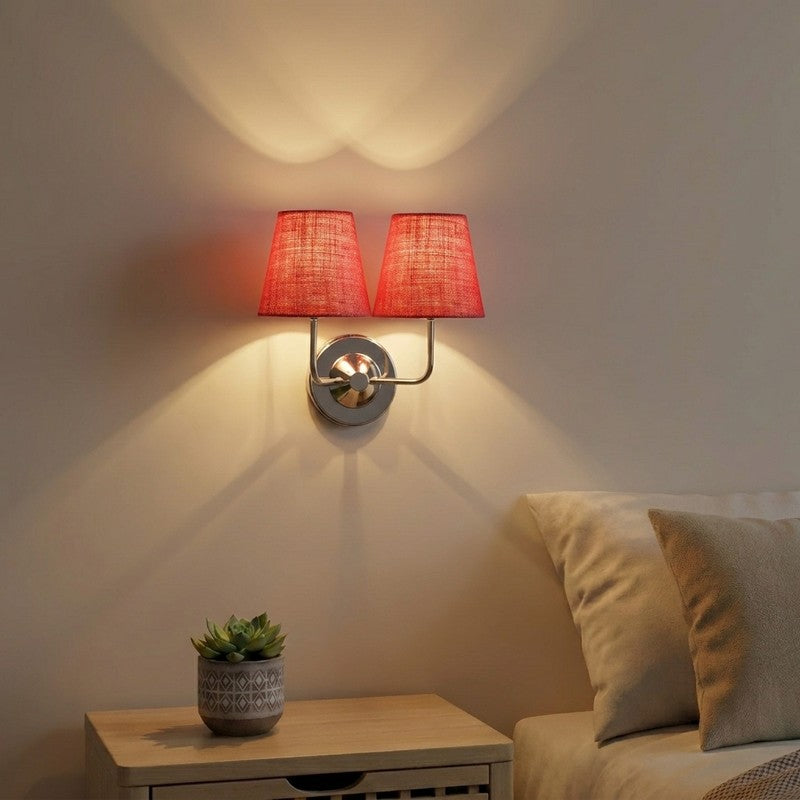 OrbitShade Rosy Glow Jute Wall Lamp - Pink