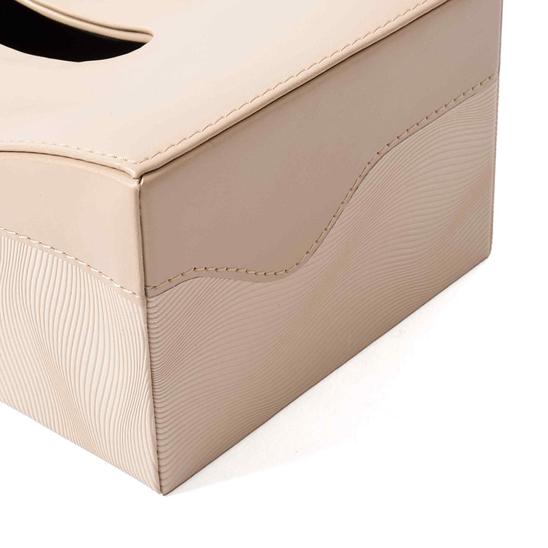Veltrix Faux Leather Tissue Holder - Beige media 6