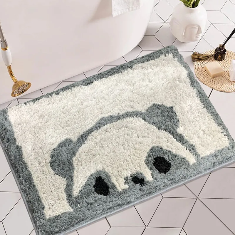 Fluffy Panda Microfiber Bat Mat - Grey media 1