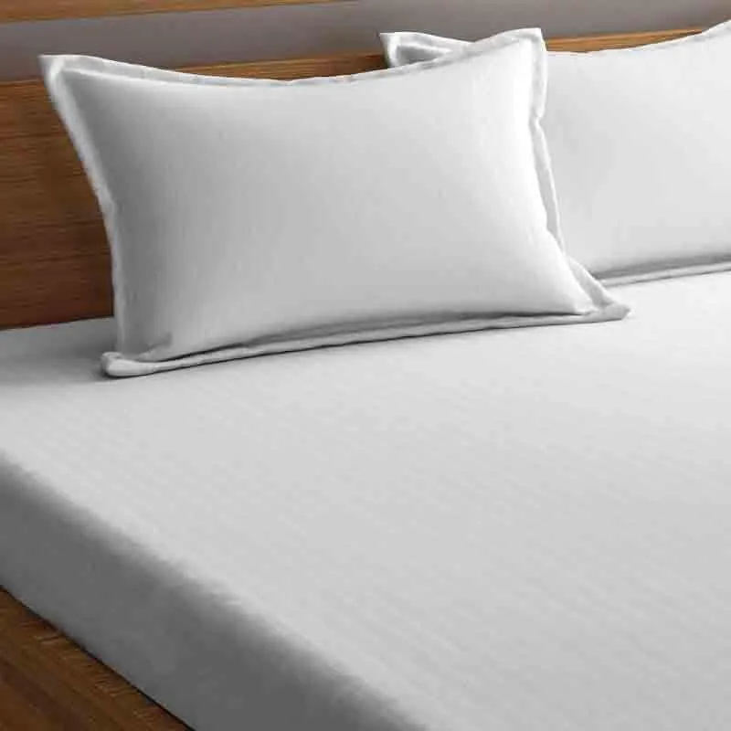 Striped Wonder Bedsheet (White) - 180 GSM media 3