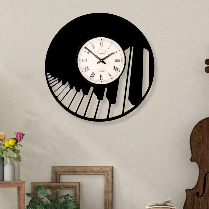 Vibe Steel Analog Wall Clock - Black media 1