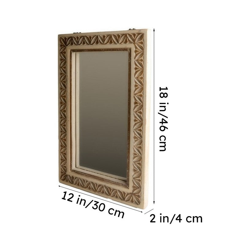 Zyvra Mango Wood Wall Mirror media 9