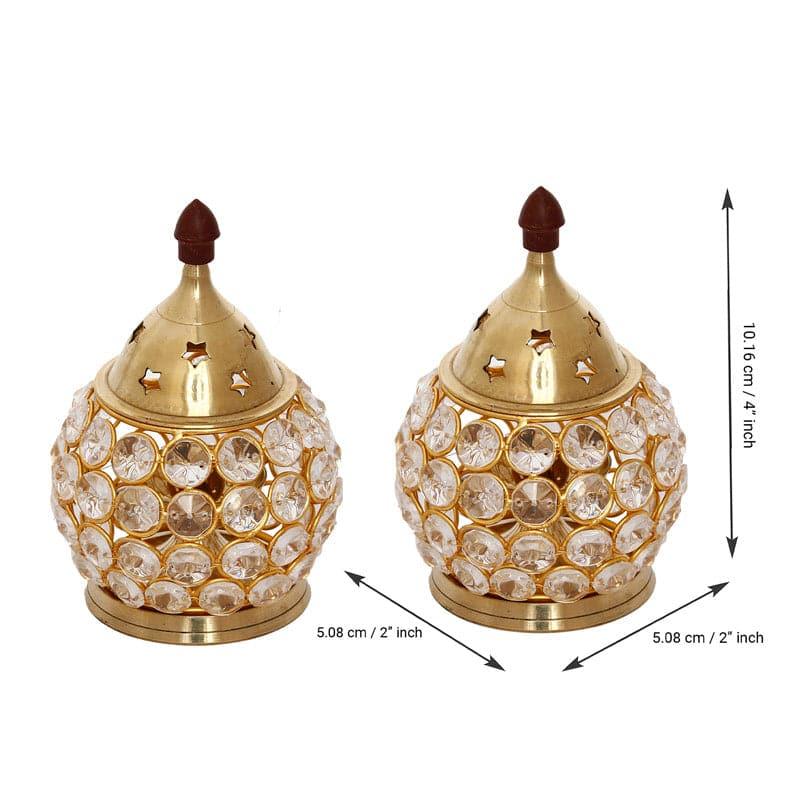 Crystal Akhand Diya - Set Of Two media 4
