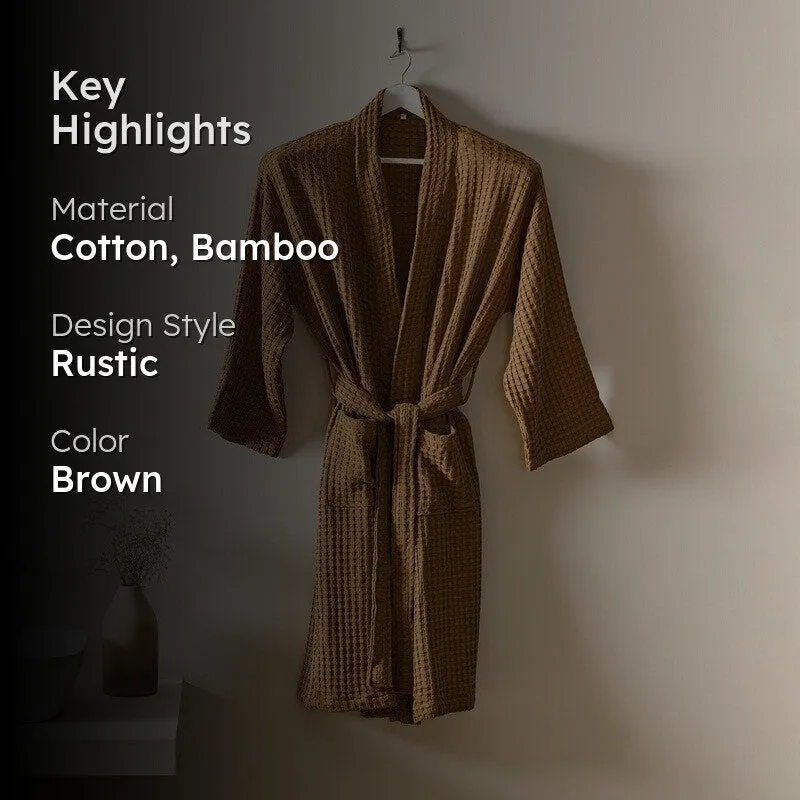 RelaxaWrap Bamboo Coton Bath Robe - Brown media 2