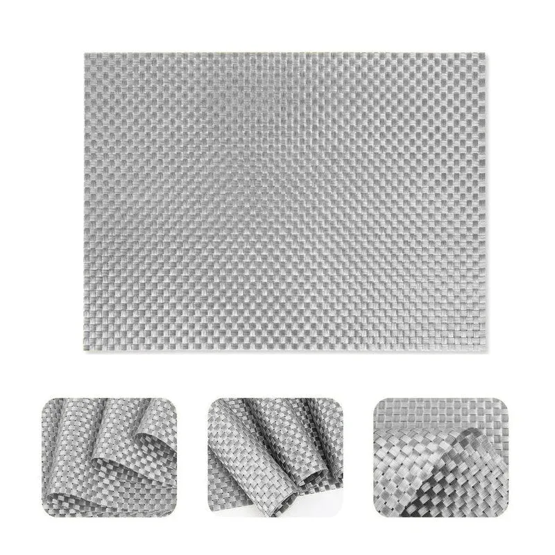 Vionne Silver Rectangle PVC Table Mats - Set Of Four media 6